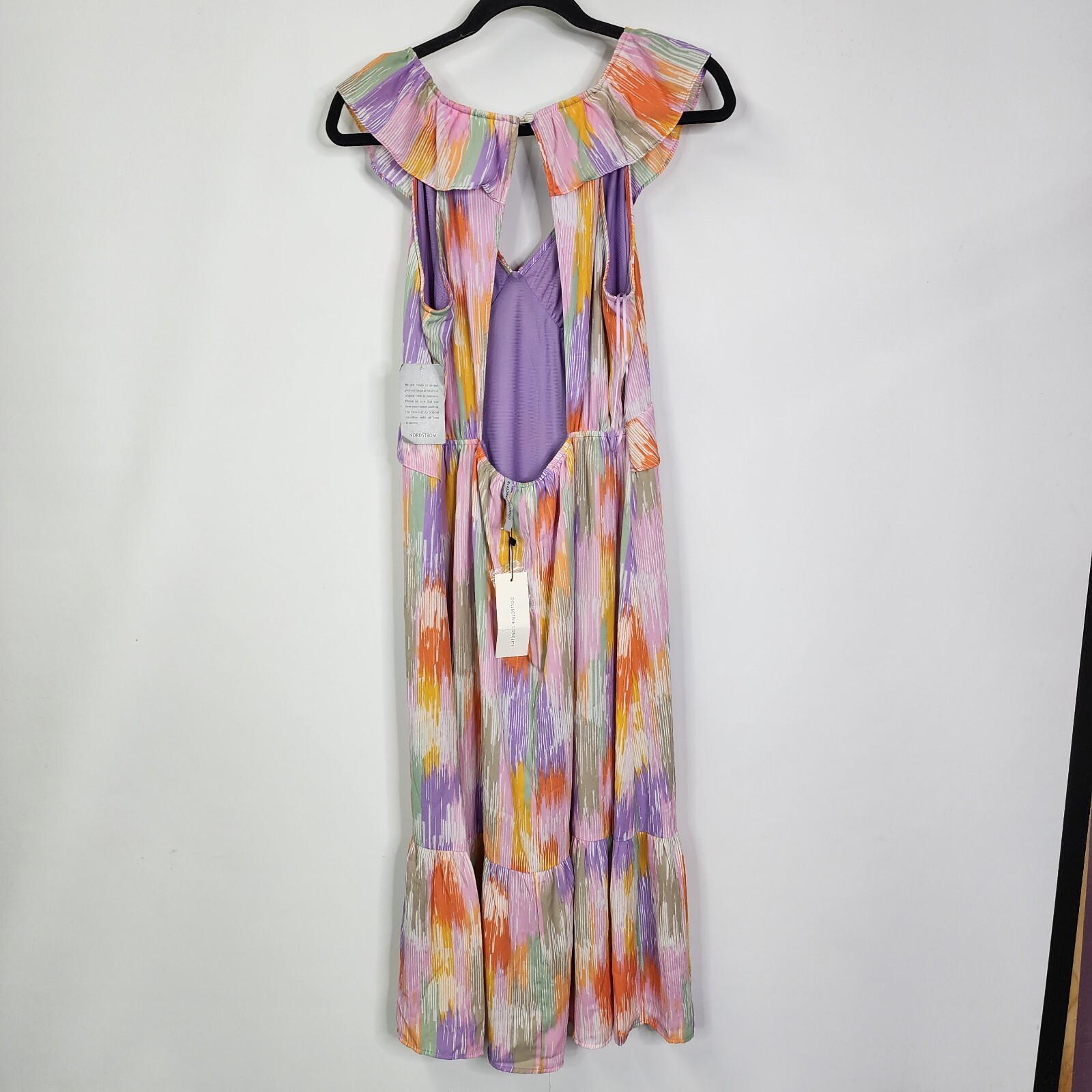 Collective Concepts Dresses Open Back Ruffle Sleeveless Midi Dress NEW Large