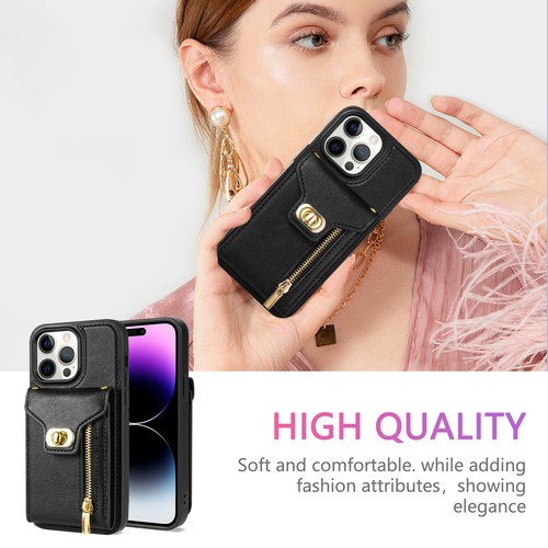 Damen Umhängetasche Leder Geldbörse Karte für iPhone 15 Pro Max 14 13 12 11 XS XR - Bild 21 von 52