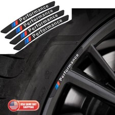 4x B-m-w Performance Wheels Aluminum Sticker Badge Logo Emblem M Power Sport