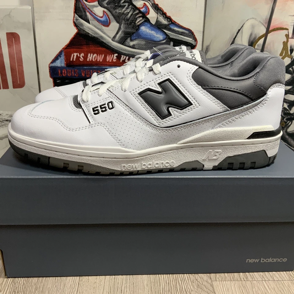 New Balance 550 白色 Castlerock 灰色 (BB550WTG) 男式 10.5 码 — 第 4/4 张图片