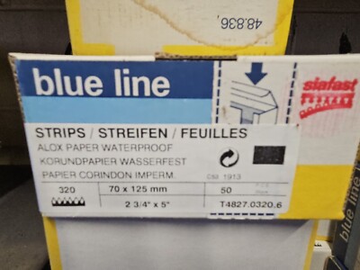 Blue Line Siafast Alox Waterproof Paper Strips 2 3/4'' X 5'' 50 Pc Box 320g