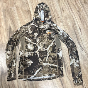 First Lite Aerowool Merino Wick 150 Men's Camo Hoodie Long Sleeve Size S