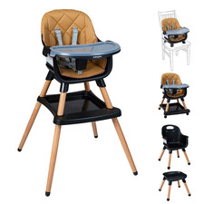 8-In-1 High Chair, Convertible Wooden Highchairs for Babies and Toddlers  Dinin