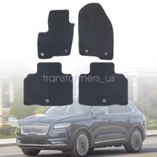 2016-2023 Fits Lincoln Nautilus MKX Front & Rear Velour Floor Mats Carpet Black