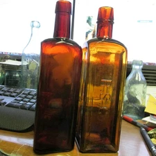 Jackson, Mich Hibbard's Rheumatic Syrup 2 diff BIM medicine bottles c-1880s RARE