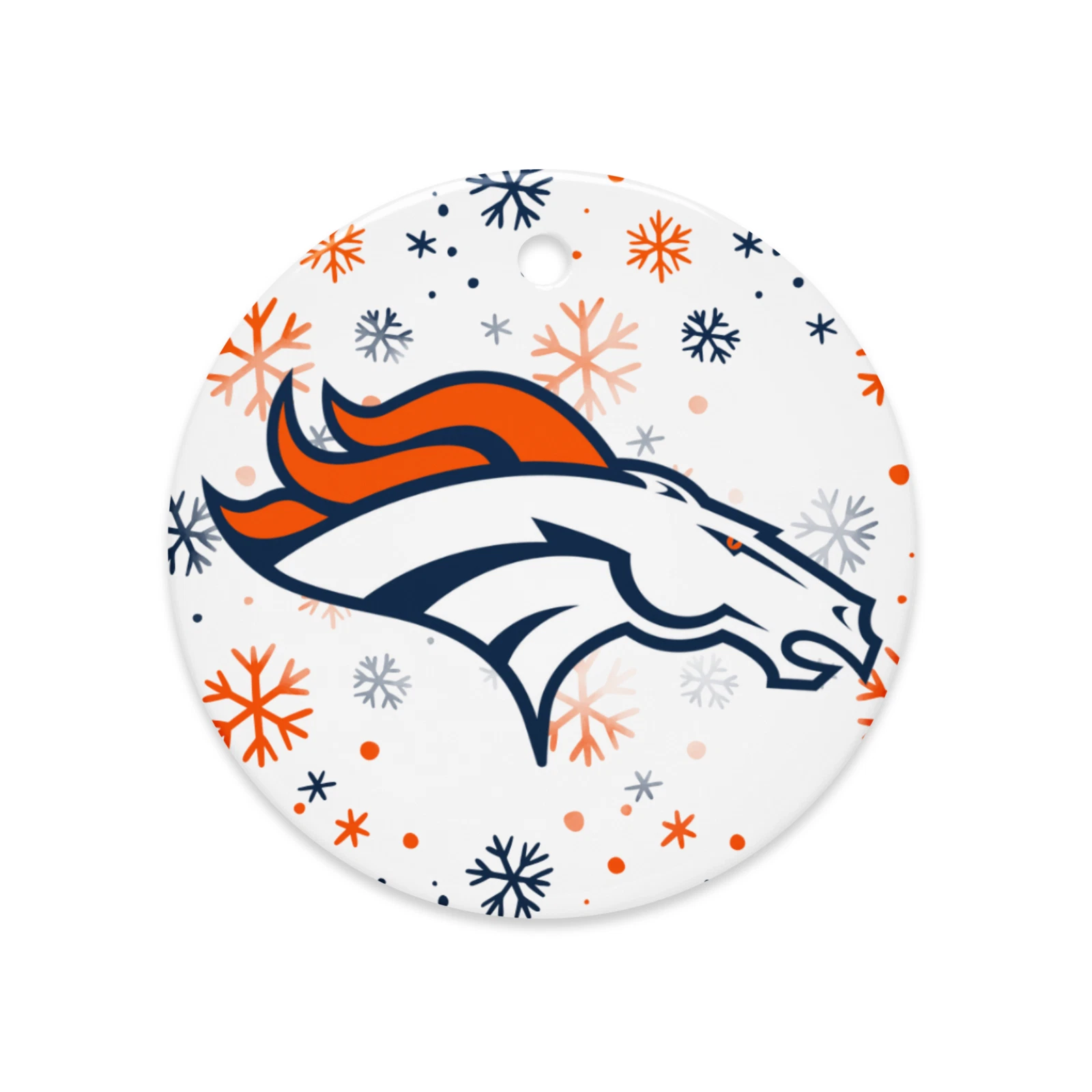 Denver Broncos Christmas Tree Holiday Flat Ornament