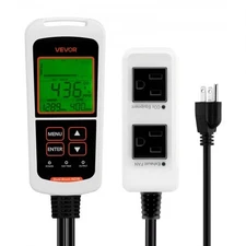 VEVOR Carbon Dioxide Monitoring Controller, Dual Outlets CO2 Monitor & Controlle