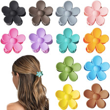 12 Pack Small Flower Hair Claw Clips for Kids Girls, Tiny Hair Clips for Thin Th