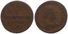 Austria 1/4 Kreuzer Kreutzer 1781 A - Copper, 1.9g, Ø 19mm KM# 2051