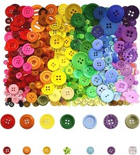 800 Pcs Assorted Resin Buttons for Crafts, Mixed Colors, Round, 2  4 Holes