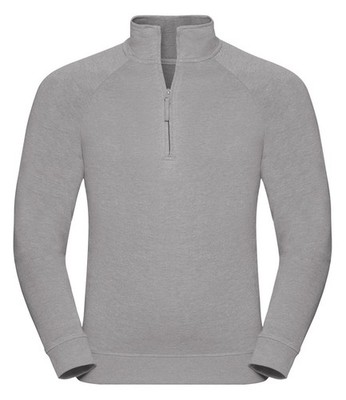 Herren Russell 282M HD Sweatshirt mit Reißverschluss am Ausschnitt. Silber meliert XL. T3548.