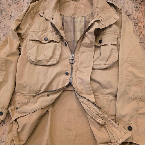 Chaqueta de Campo BARBOUR Para Hombre L Sarga Lavada Trooper Bronceada Resistente Preppy Utilidad - Imagen 4 de 13