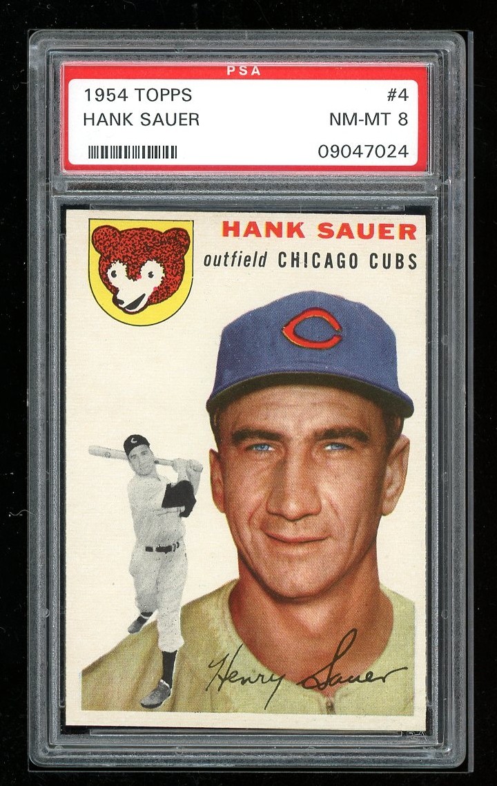 1954 Topps #4 Hank Sauer PSA 8