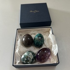 Konvolut 4 Eier Natursteine Mineralien