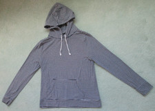 Old Navy Women's Pullover Hoodie - Blue/White Stripes, Soft, Retro, Nautical - M