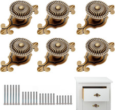 Vintage Style round Drawer Knobs Dresser Cabinet Cupboard Wardrobe Golden Brass