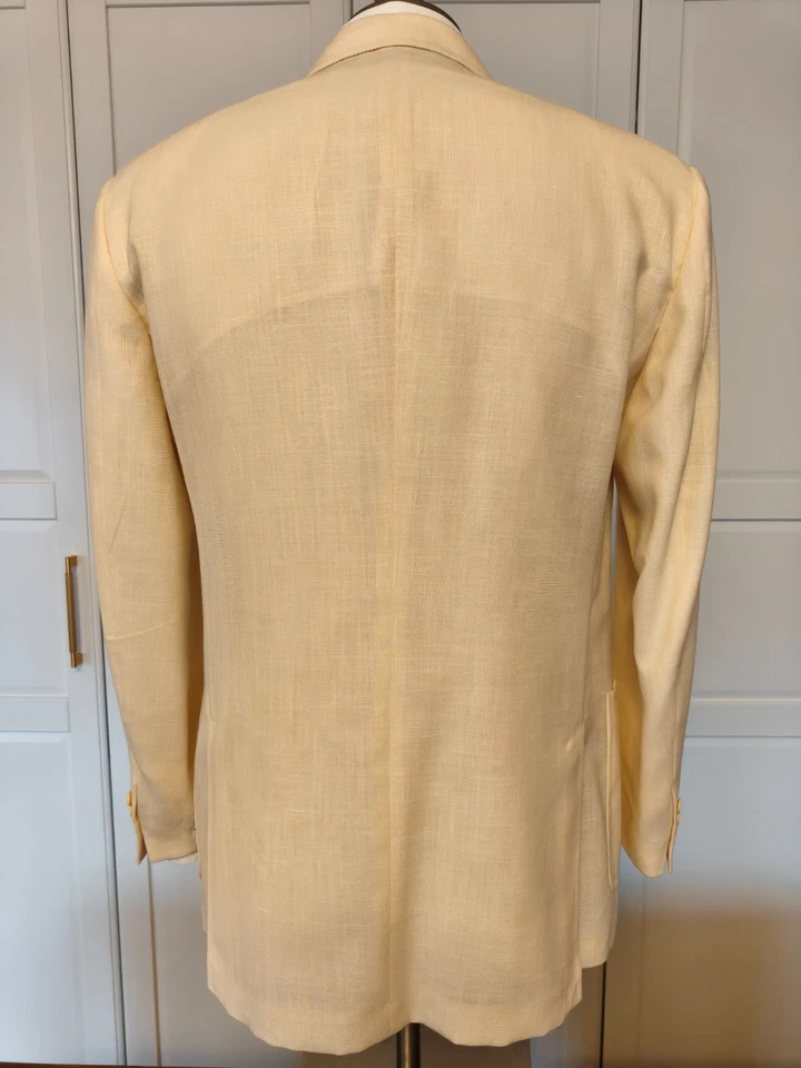 New Belvest Men's Ivory / White Wool & Linen Unlined Jacket Size EU 50 / US 40 - Image 3 of 4