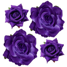 Rose Hair Clip Flower Hairpin Brooch Floral Clips, 4 Pcs Fabric Rose Flowers Hai