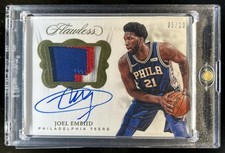 2017-18 Panini Flawless Joel Embiid Signature Patch Gold Auto #/10 76ers