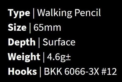 Malosi EC65F-NE Pencil Micro Echo 65F Flottant Leurre Nuke