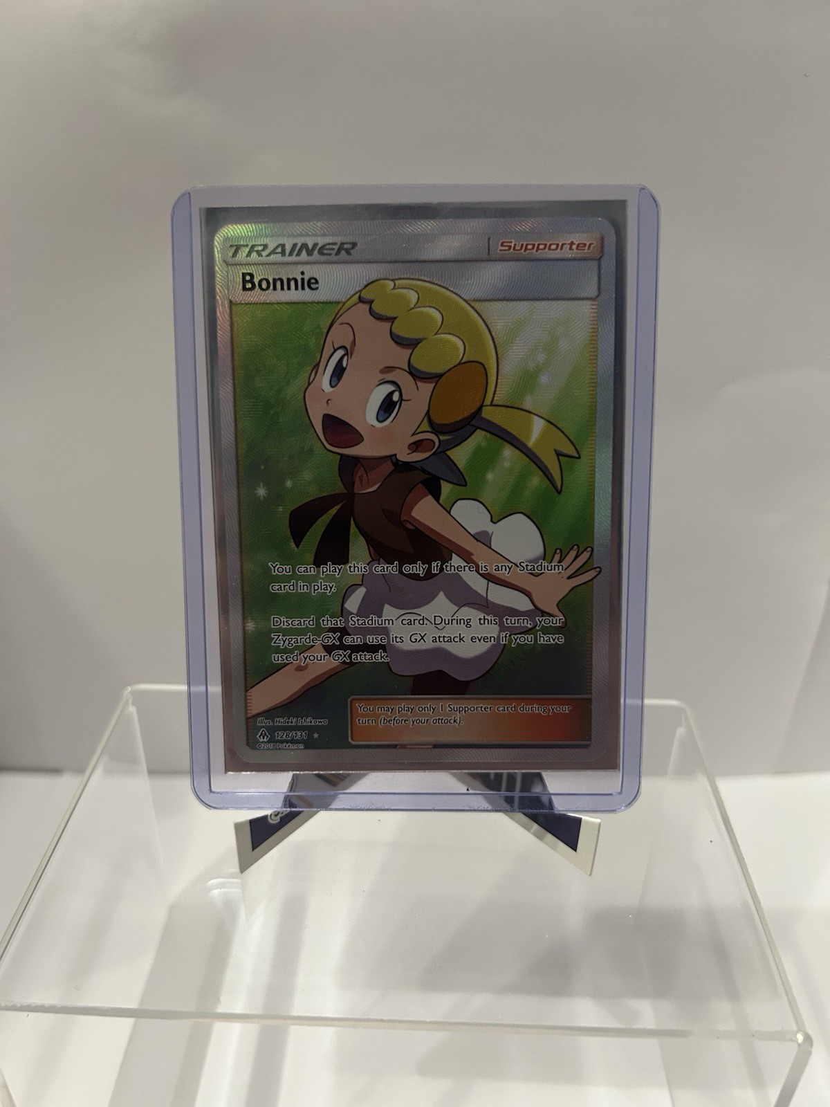 Pokémon Bonnie Full Art Ultra Rare Trainer Foil SM Forbidden Light 128/131 2018
