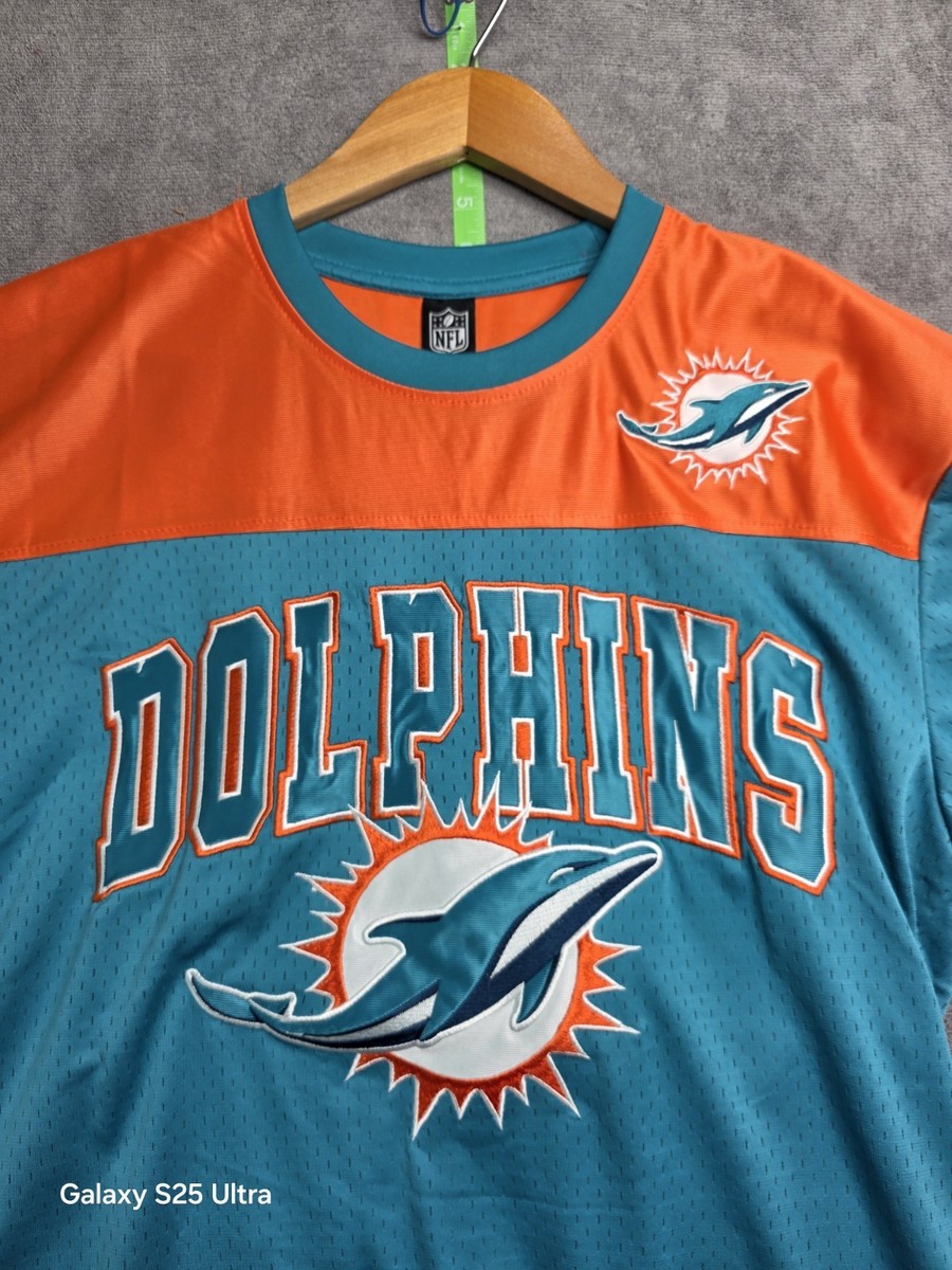 Miami Dolphins Jersey Medium Aqua Blue Orange NFL Team