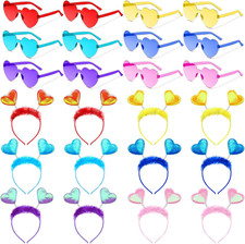Valentines Day Heart Headband and Heart Shape Sunglasses for Valentine'S Party P