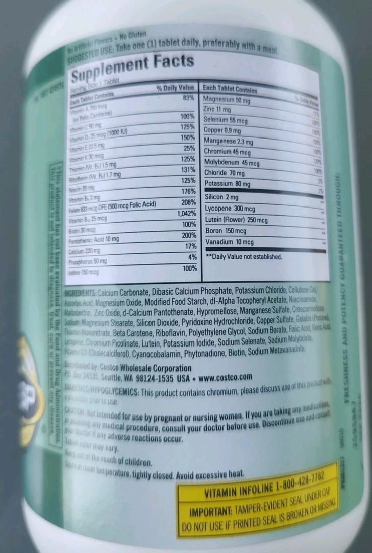 New Kirkland Adult 50+ Mature Multi Vitamins & Minerals - 400 Tablets, Health