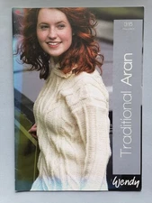 TRADITIONAL ARAN KNITS, Knitting Patterns, 8 Adult/Child Designs - Wendy 315