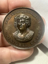 Rare 1892 Argentina Christopher Columbus Award Bronze Medal