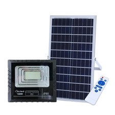 Faro Solare 100W LED Esterno Illuminazione Giardino Luce Fredda IP65 Pannello