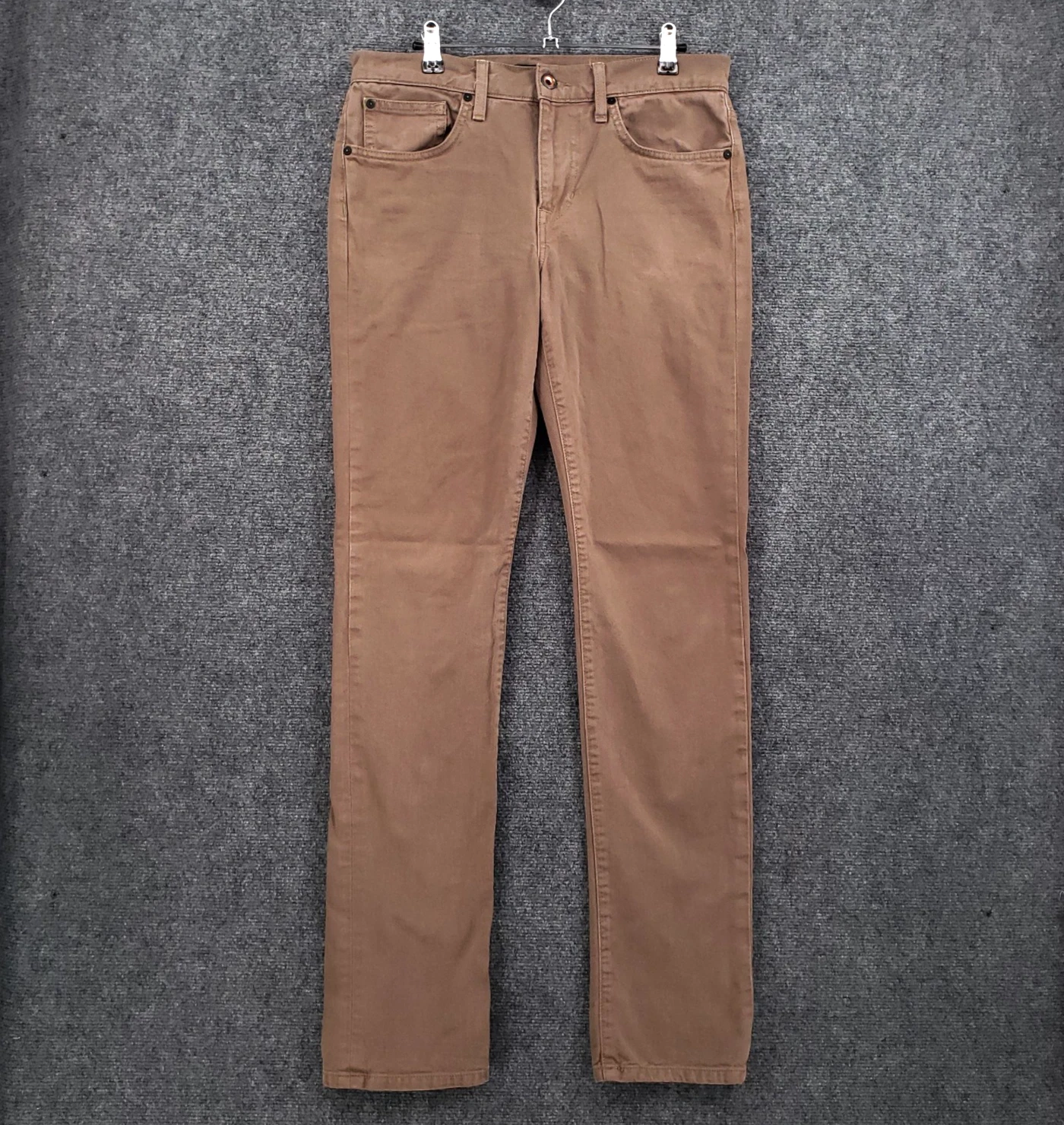 Joes Jeans The Brixton Straight Narrow Pants Mens 31x34 Brown Flat Front Preppy