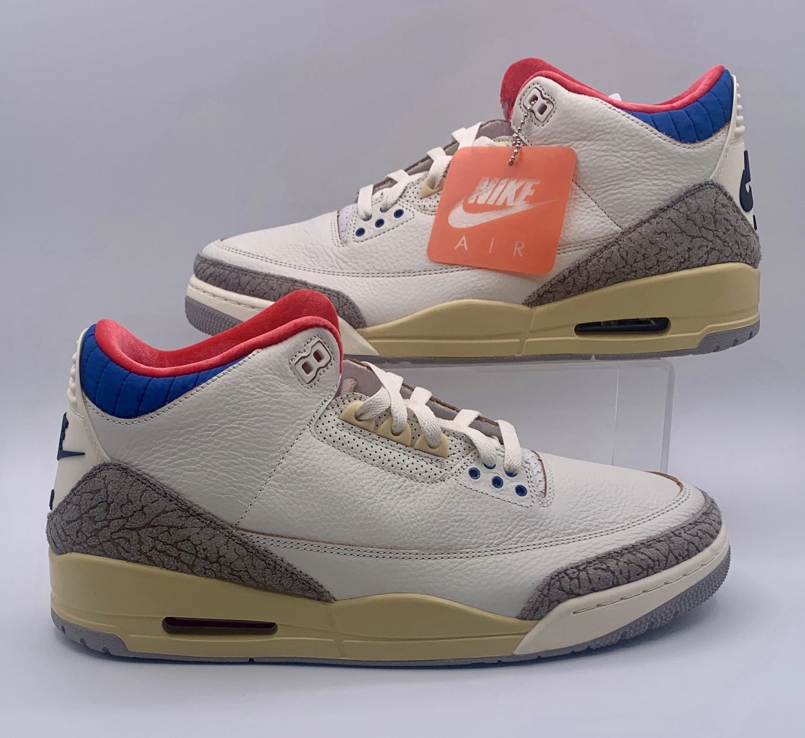 MENS SZ 12.5 Nike Air Jordan 3 Retro Seoul 2.0 White/Red/Blue IB1482-100 B-Grade