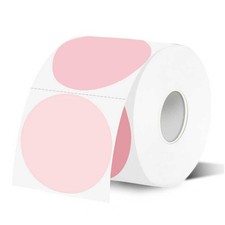600 PCS Round Thermal Label Stickers, 2 Inch Pink Gradient Circle Direct Ther...