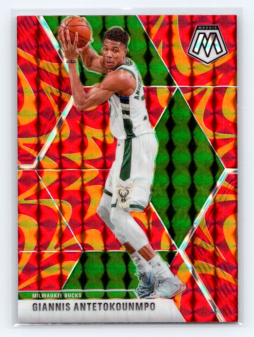 2019-20 Panini Mosaic #75 Giannis Antetokounmpo Reactive Orange Milwaukee Bucks