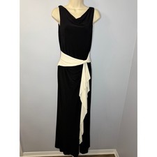 LAUREN Ralph Lauren Evening Draped Ruffled Sleeveless  Long Gown Dress Sz  4