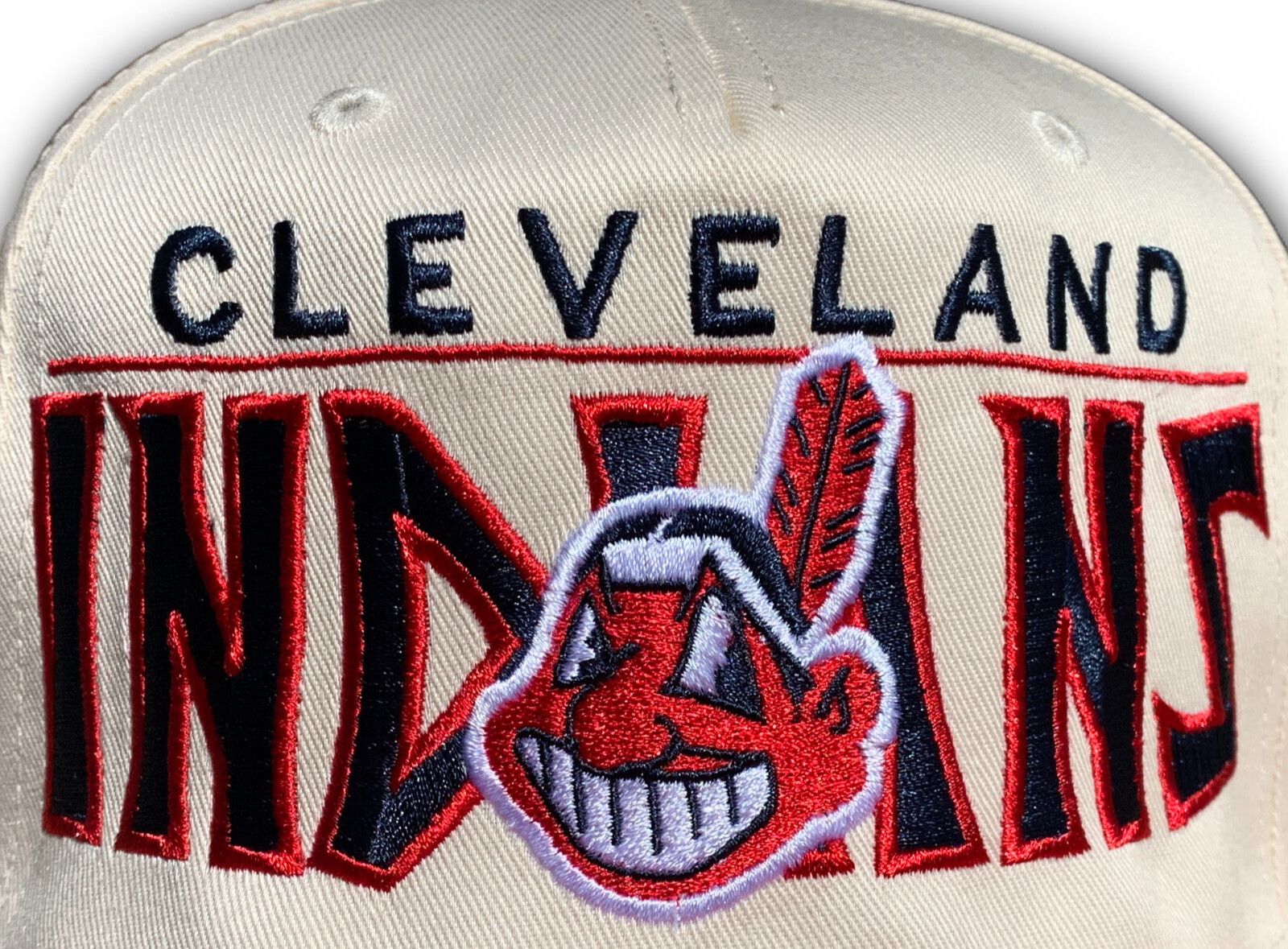 Cleveland Indians Chief Wahoo Throwback Red Otto Cap Snapback Fully Embroidered
