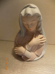 Bisque Porcelain Virgin Mary Madonna Blessed Mother Planter Japan - VGC