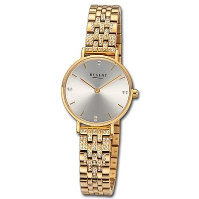 Regent Damenuhr Edelstahl-Armbanduhr Analog Metallarmband gold URBA874