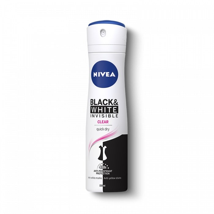 Nivea Invisible Black And White Clear Quick Dry Deodorant 150ml | eBay