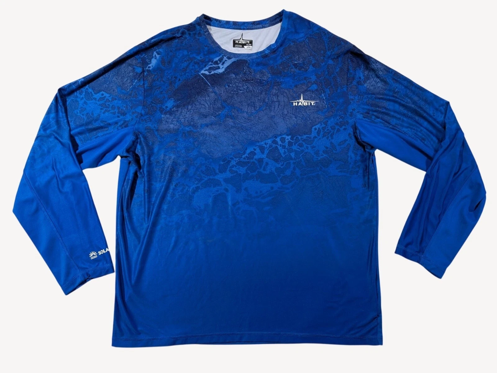 Habit Mens XL Realtree Wave Blue Long-Sleeve Shirt SPF Protection Lightweight