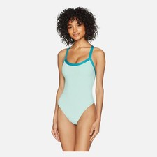 NWT Splendid Color Block Aqua One-Piece Swimsuit Size M