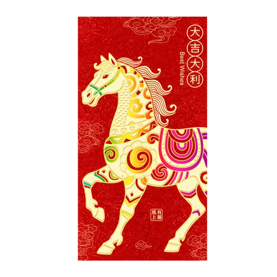 6pcs 2026 Year of Horse LUCKY MONEY Red Envelopes CHINESE NEW YEAR Gift - Image 2 of 4