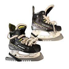 Bauer Vapor 3X Youth Ice Hockey Skates Size 3 Blade Protectors Black Yellow