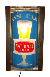 1964 NATIONAL Bohemian BEER Display Lighted SIGN NATIONAL BEER DRAFT Baltimore