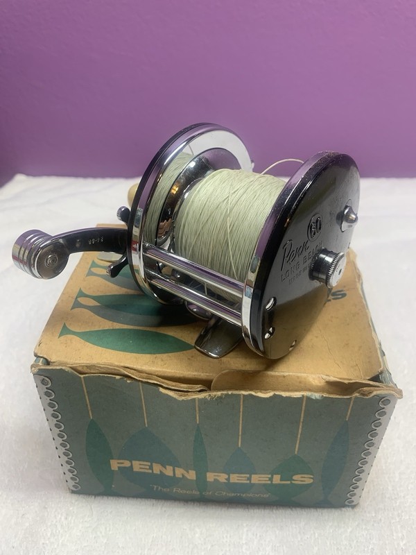 Vintage Penn Long Beach 60 Fishing Reel In Box Star Drag Torpedo Handle USA