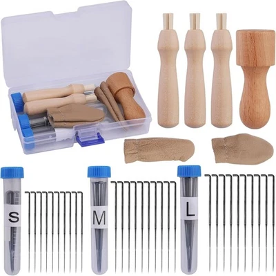 BRANDED Nadelfilz-Set, Nadelfilzzubehör mit Filznadeln in 3 Größen, Fi