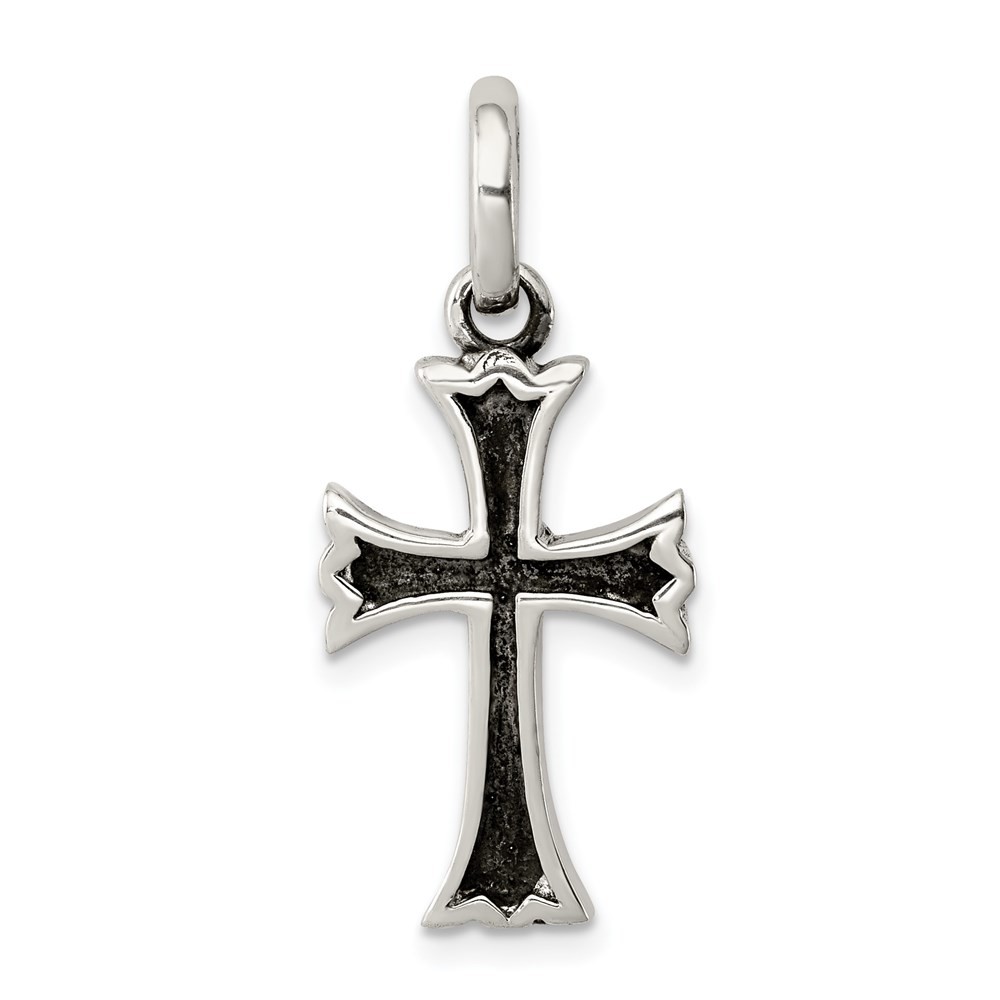 Sterling Silver Antiqued Cross Pendant 2.7gm L-0.95 Inch, W-0.56 Inch