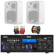 Pyle PDA6BU 200W Bluetooth Receptor de Audio para el Hogar, 2x Altavoces de 4