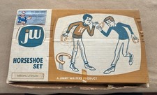 1950 s Jimmy Walters Rubber Horseshoe Set w/ Uncle Sam Priority Rating Label